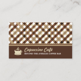 レトロ市松模様にコーヒーバー 名刺
