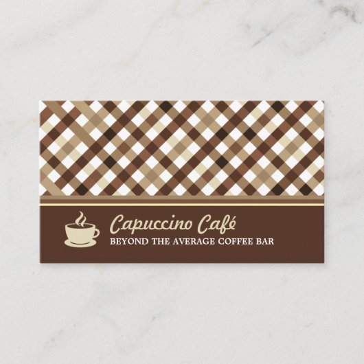 レトロ市松模様にコーヒーバー 名刺 (正面)