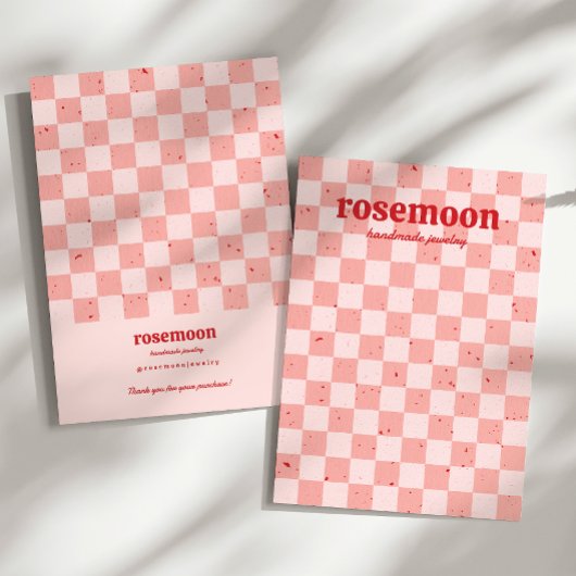 レトロ市松模様にジェウェリーカードレッド