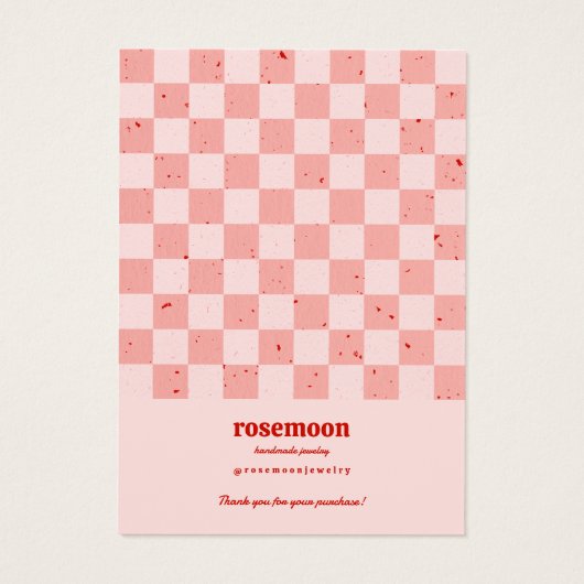 レトロ市松模様にジェウェリーカードレッド (裏面)