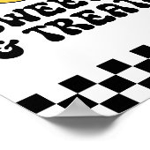 レトロ市松模様にハピー顔スイーツアンドトリート ポスター (角)