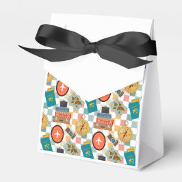 レトロ市松模様にバケーショントラベルをテーマ フェイバーボックス