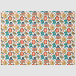 レトロ市松模様にバケーショントラベルをテーマ 薄葉紙