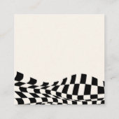 レトロ市松模様にパターン新婚旅行ファンドQRコード エンクロージャーカード (裏面)