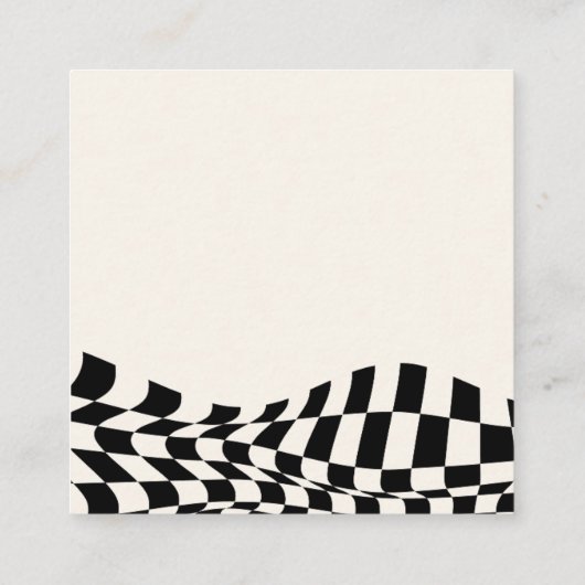 レトロ市松模様にパターン新婚旅行ファンドQRコード エンクロージャーカード (裏面)