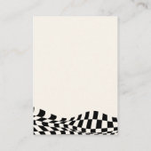 レトロ市松模様にパターンQRコードの結婚ウェブサイト エンクロージャーカード (裏面)