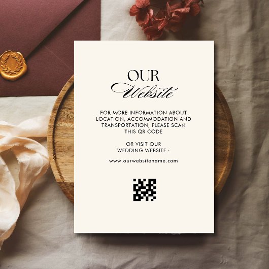 レトロ市松模様にパターンQRコードの結婚ウェブサイト エンクロージャーカード