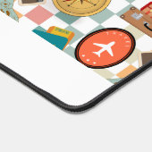 レトロ市松模様にパーソナライズされたバケーショントラベル デスクマット (コーナー)