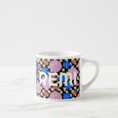 レトロ市松模様にファーネームToddler Mug エスプレッソカップ (右)