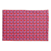 レトロ市松模様にヴィンテージハートY2Kパターン 枕カバー (裏面)