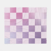 レトロ市松模様に市松模様にグラデーション紫 フリースブランケット (正面(横))