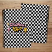 レトロ市松模様に黒白先生ライフ プランナー手帳