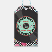 レトロ市松模様に50年代テーマパーティーの好意 ギフトタグ (正面)