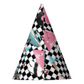 レトロ市松模様に50年代50年代テーマ誕生会 パーティーハット (裏面)