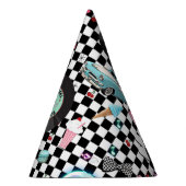 レトロ市松模様に50年代50年代テーマ誕生会 パーティーハット (右)