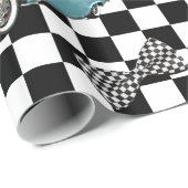 レトロ市松模様に50年代50年代テーマ誕生会 ラッピングペーパー (ロールコーナー)