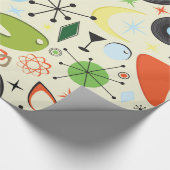 レトロ市松模様に50年代50年代テーマ誕生会 ラッピングペーパー (角)