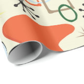 レトロ市松模様に50年代50年代テーマ誕生会 ラッピングペーパー (ロールコーナー)