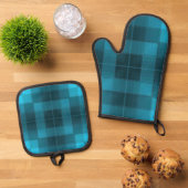 レトロ市松模様に 鍋つかみ&鍋敷きセット (トップダウン)