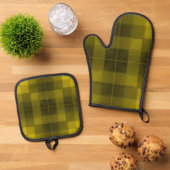 レトロ市松模様に 鍋つかみ&鍋敷きセット (トップダウン)