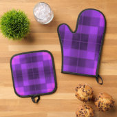 レトロ市松模様に 鍋つかみ&鍋敷きセット (トップダウン)