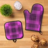 レトロ市松模様に 鍋つかみ&鍋敷きセット (トップダウン)
