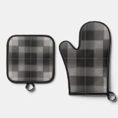 レトロ市松模様に 鍋つかみ&鍋敷きセット (正面)