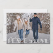 レトロ平和と愛のタイポグラフィクリスマス シーズンカード (正面)