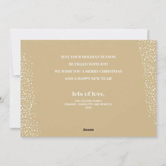 レトロ平和と愛のタイポグラフィクリスマス シーズンカード (裏面)