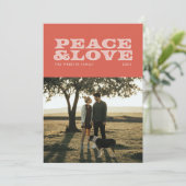 レトロ平和と愛のホリデーフォトカード シーズンカード (スタンド正面)