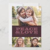 レトロ平和と愛プラム3枚の写真 シーズンカード (正面)