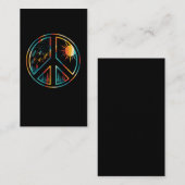 レトロ平和サイン自然ヒッピーハイキング 名刺 (正面/裏面)