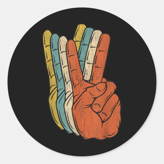 レトロ平和ヴィンテージ60年代70年代ヒッピー ラウンドシール (正面)