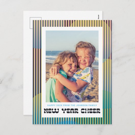 レトロ年始応援写真はがき シーズンポストカード (正面/裏面)