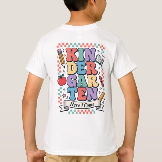 レトロ幼稚園ここに来た学校 Tシャツ (裏面)