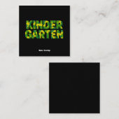 レトロ幼稚園ボーイズ先生迷彩おもしろい スクエア名刺 (正面/裏面)