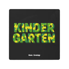 レトロ幼稚園ボーイズ先生迷彩おもしろい メタルプリント