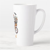 レトロ幽霊オン自転車ハロウィーン カフェラテマグ (右)