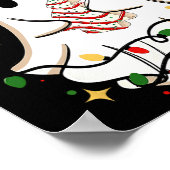 レトロ幽霊サンタクリスマスホリデークリスマスサンタハット ポスター (角)