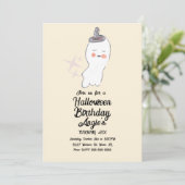 レトロ幽霊ドードルハロウィンバースデーパーティー 招待状 (スタンド正面)