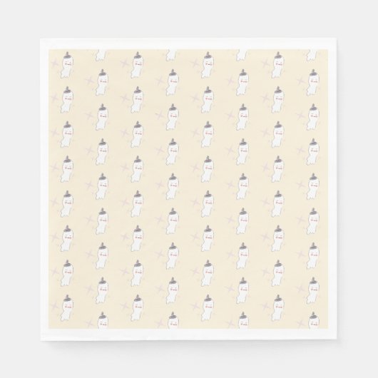 レトロ幽霊ドードルハロウィーンパターン スタンダードランチョンナプキン (正面)