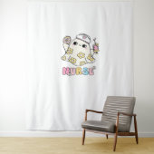 レトロ幽霊ナースハロウィンデザインクラシックTシャツ タペストリー (インサイチュ)