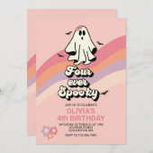 レトロ幽霊ハロウィンフォーエバー不気味誕生日 招待状 (正面/裏面)