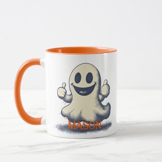 レトロ幽霊ハロウィーンマ不気味グ – & おもしろい マグカップ (左)