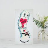 レトロ幽霊バレンタインズカード カード (スタンド正面)
