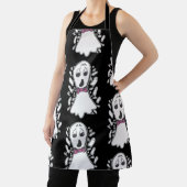 レトロ幽霊パターン(の模様が)あるハロウィーンヴィンテージ漫画 エプロン (インサイチュ)