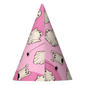 レトロ幽霊ピンクハロウィーン パーティーハット (裏面)