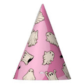 レトロ幽霊ピンクハロウィーン パーティーハット (左)
