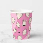 レトロ幽霊ピンクハローウィンパーティ 紙コップ (左)