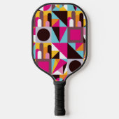 レトロ幾何サイケデリックパタカラフルーン ピックルボールラケット (正面)